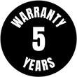 5 years warranty